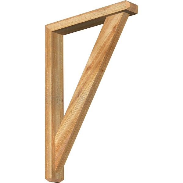 Ekena Millwork Traditional Craftsman Rough Sawn Bracket w/ Offset Brace, Western Red Cedar, 4"W x 24"D x 36"H BKT0402X24X36TRA04RWR - main